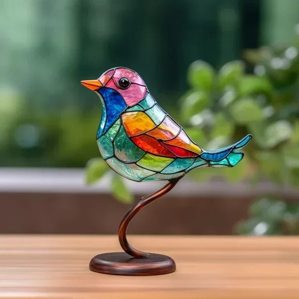 Glass Bird Ornaments - Aviarique - Handmade Acrylic Decor - Modern Home Accent