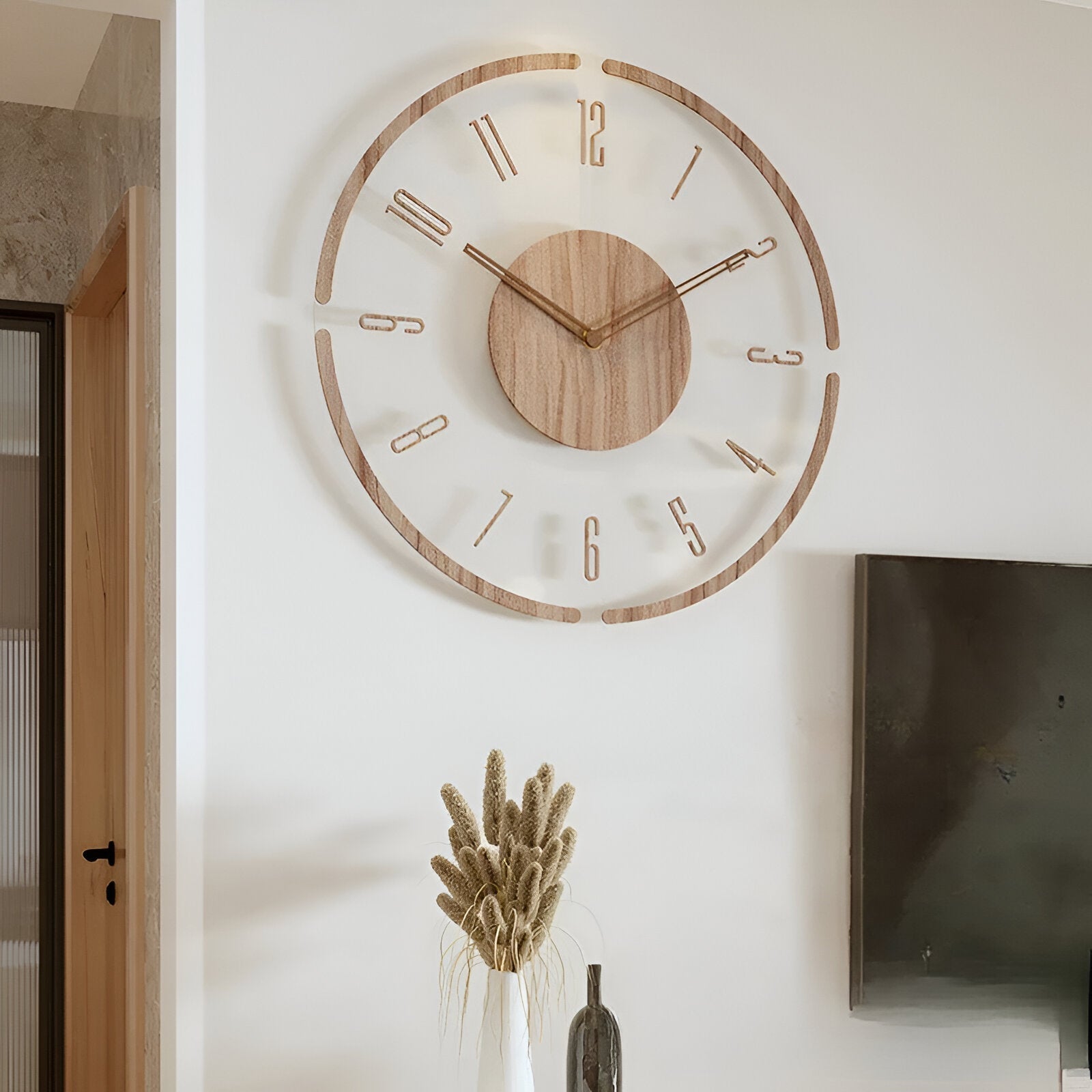 Wall Clock - Timora - Transparent Acrylic Design - Silent Wood Clock