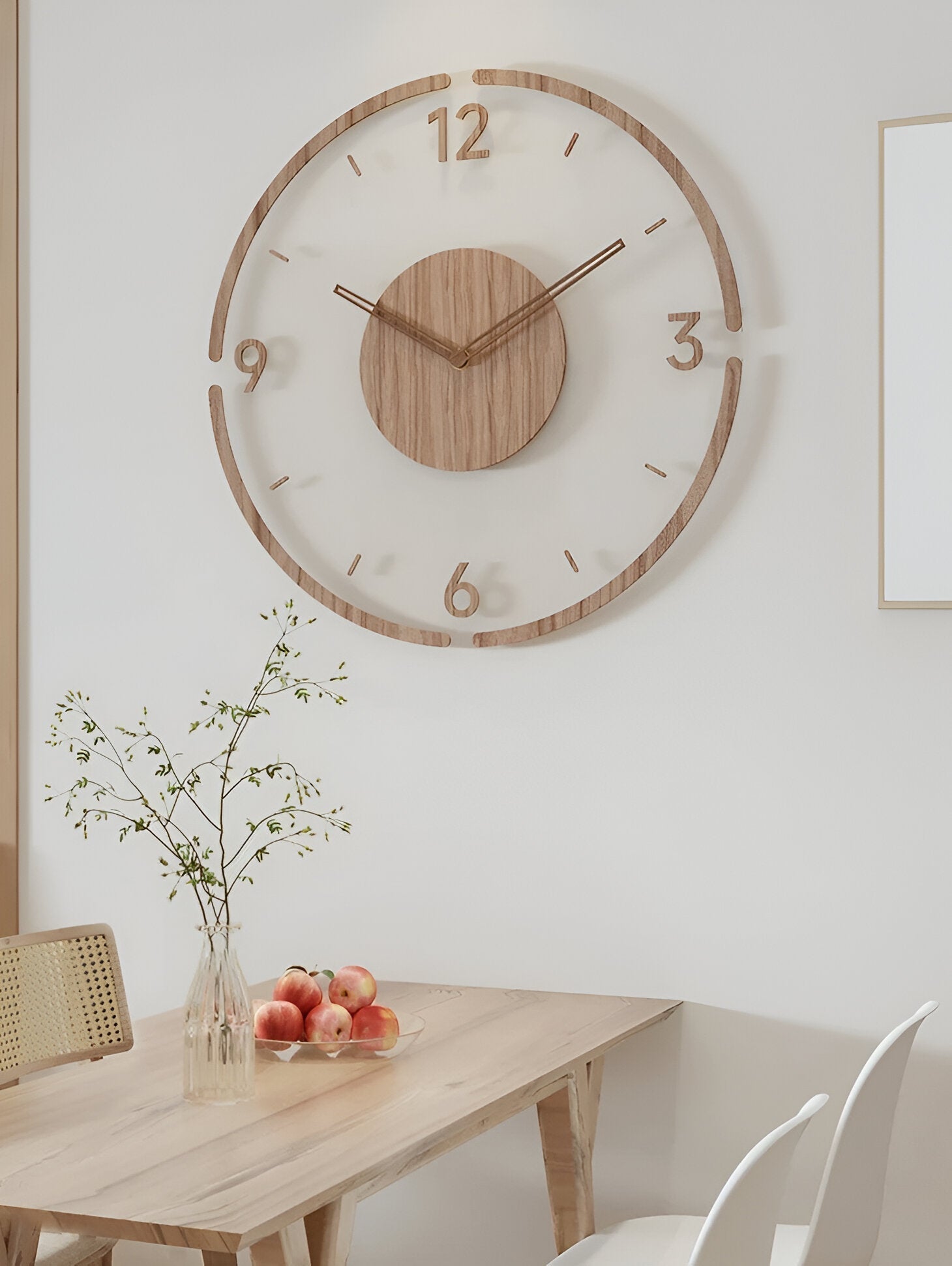 Wall Clock - Timora - Transparent Acrylic Design - Silent Wood Clock