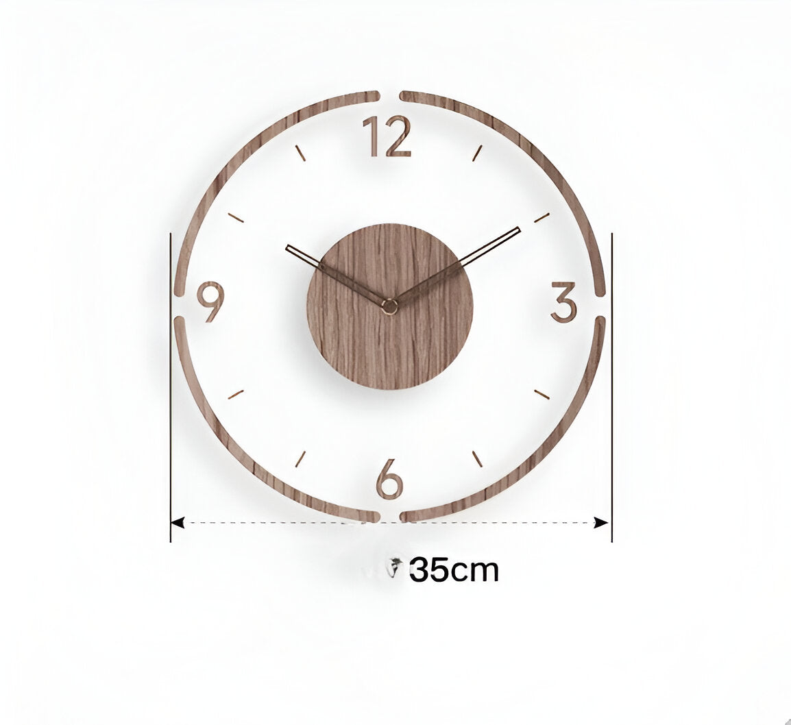 Wall Clock - Timora - Transparent Acrylic Design - Silent Wood Clock