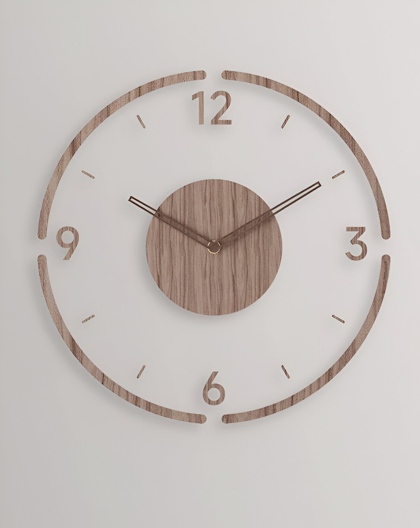 Wall Clock - Timora - Transparent Acrylic Design - Silent Wood Clock