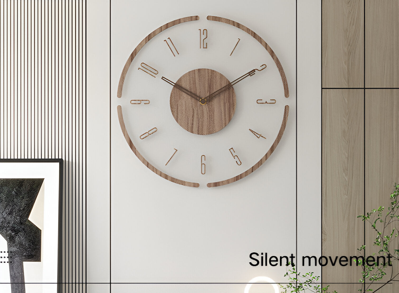 Wall Clock - Timora - Transparent Acrylic Design - Silent Wood Clock