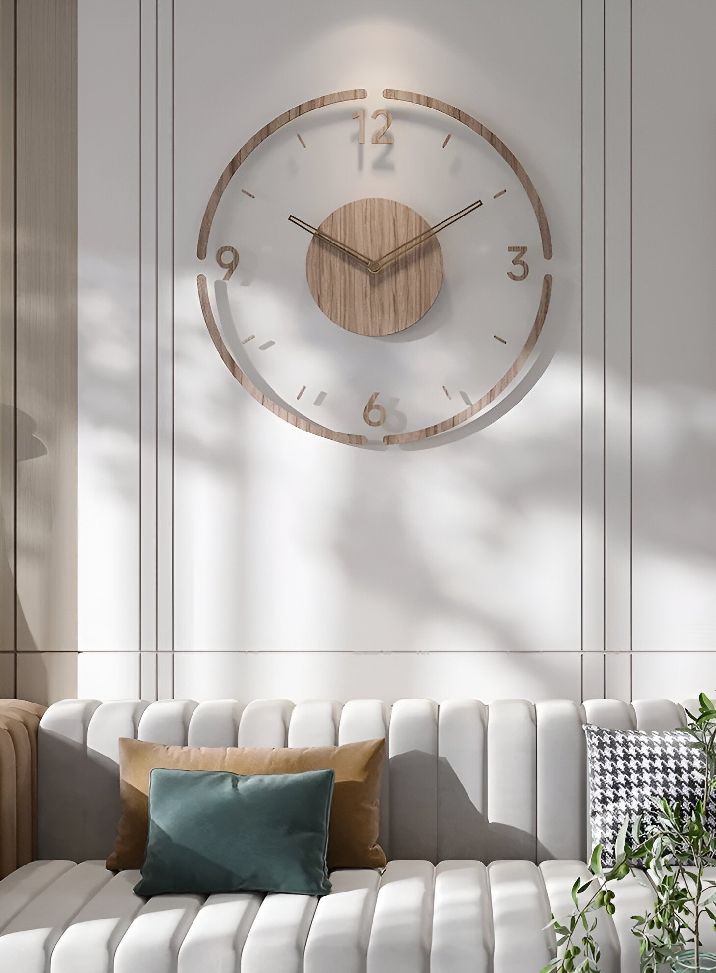 Wall Clock - Timora - Transparent Acrylic Design - Silent Wood Clock