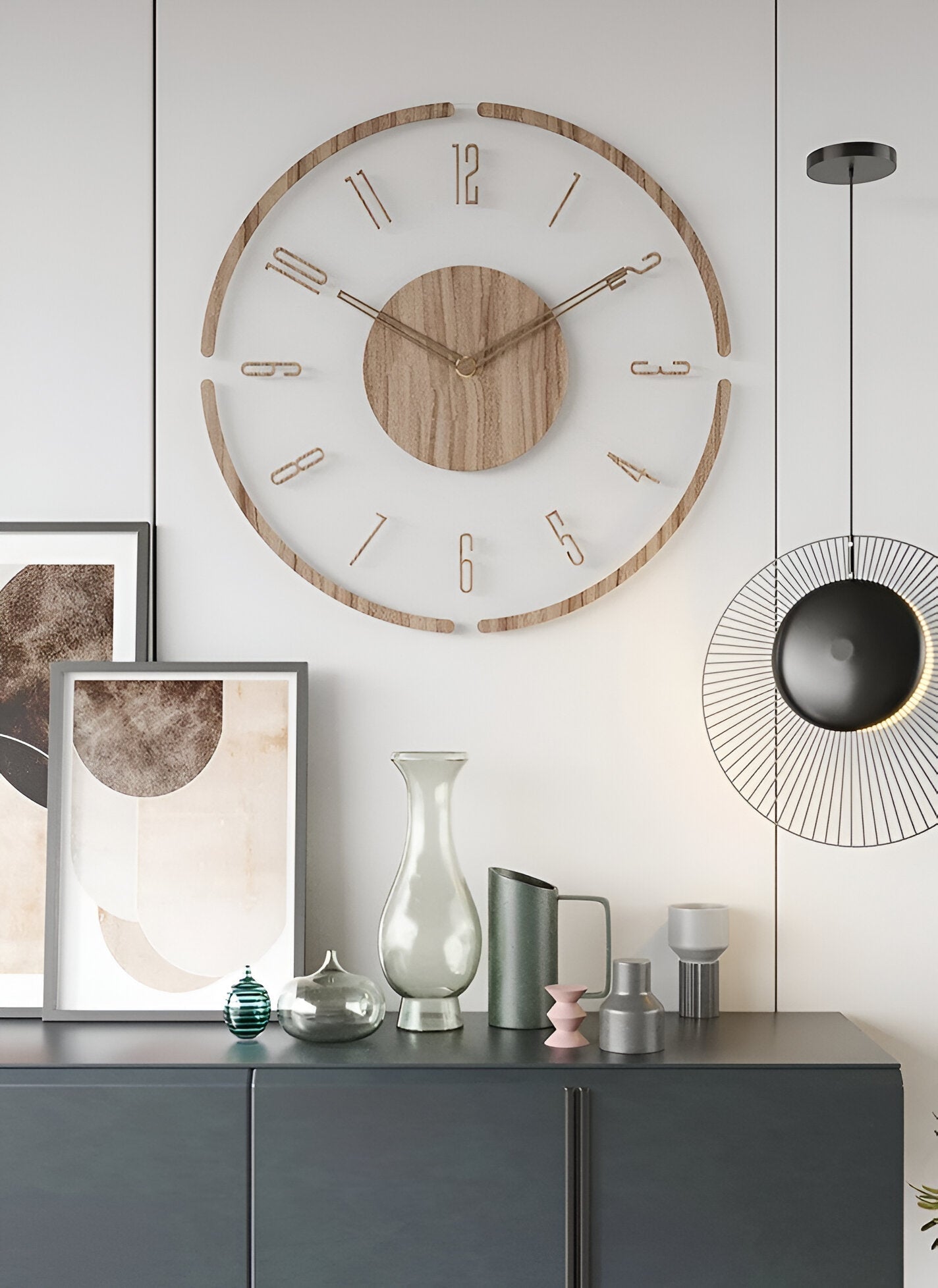 Wall Clock - Timora - Transparent Acrylic Design - Silent Wood Clock
