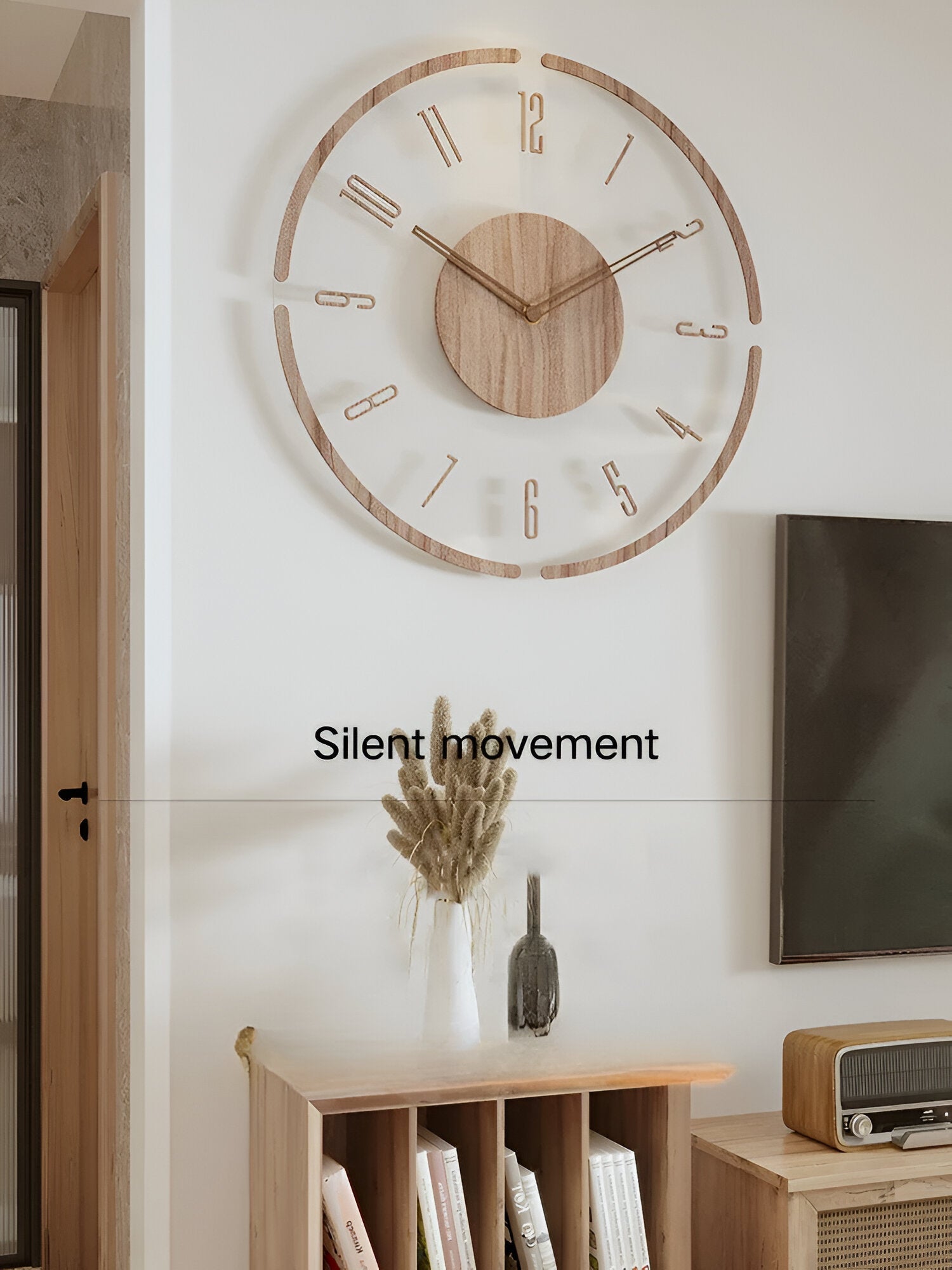 Wall Clock - Timora - Transparent Acrylic Design - Silent Wood Clock