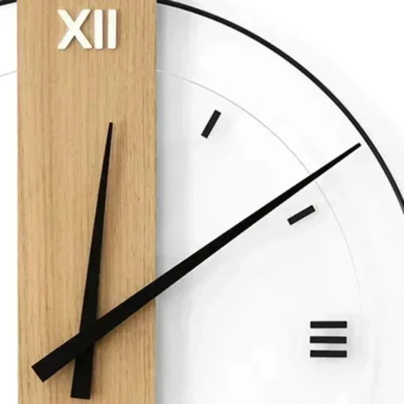 Wood Wall Clock - Oaklyn - Silent Non-Ticking Design - Minimalist Decor