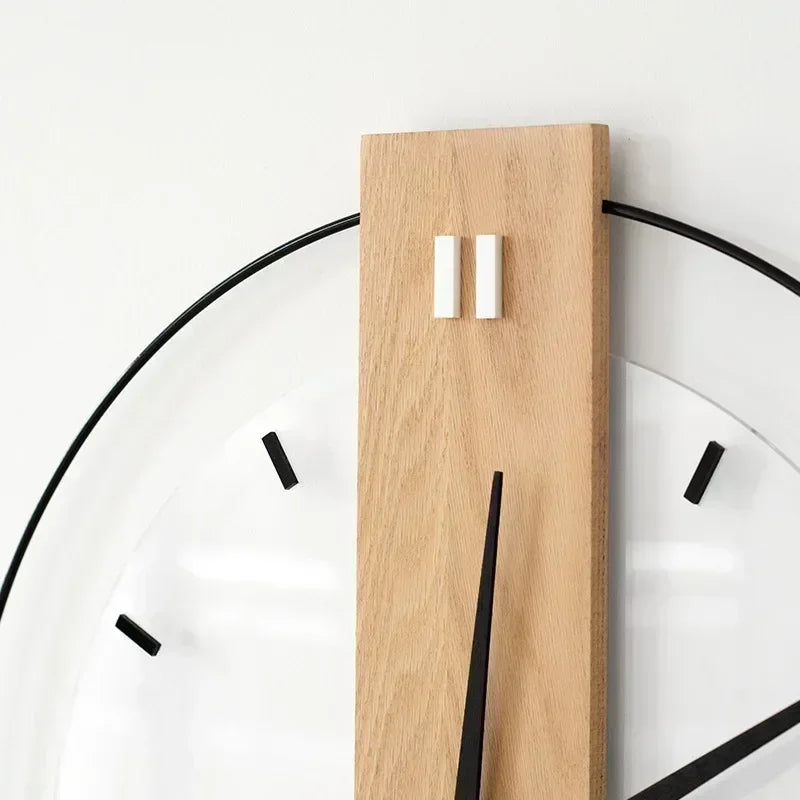 Wood Wall Clock - Oaklyn - Silent Non-Ticking Design - Minimalist Decor